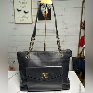 Chanel Vintage Front Pocket Tote